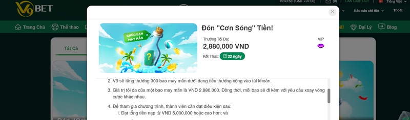 Cơn mưa tiền thưởng với giá trị hấp dẫn tại nhà cái