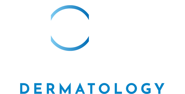 white logo of moma dermatology